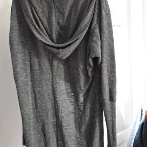 Hooded Grey Cardigan - size M
